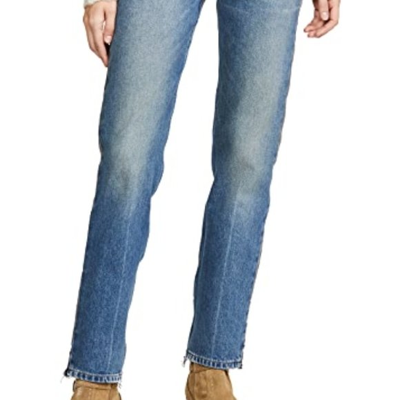 B Sides Arts Mid High Straight Two Tone Jeans - Picture 3 of 11